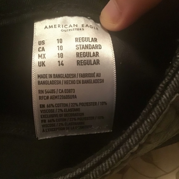 American Eagle black high rise Next Level stretch size 10 jeans - Picture 7 of 9